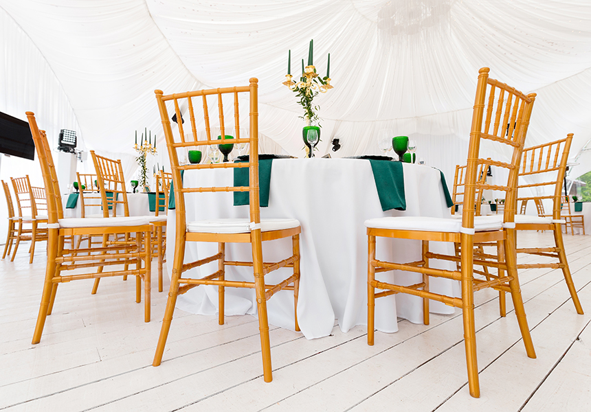 Rental chairs at beautifully organized event