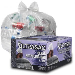 Clear recycling bags for the bar