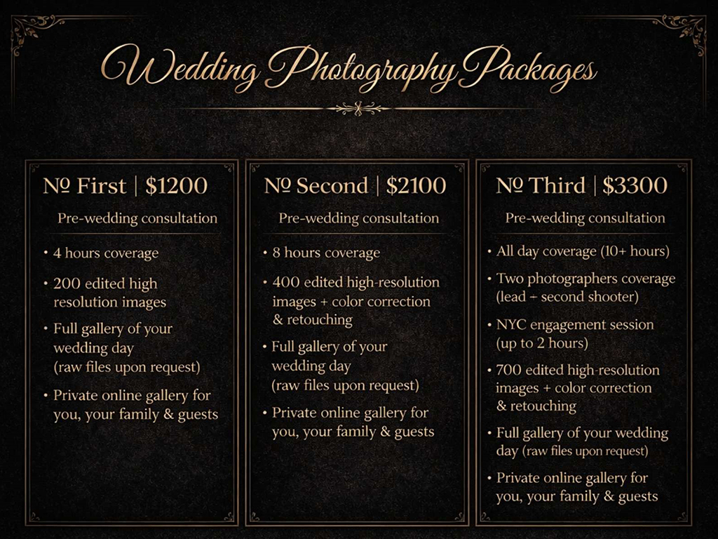 WEDDING PHOTOGRAPHER package