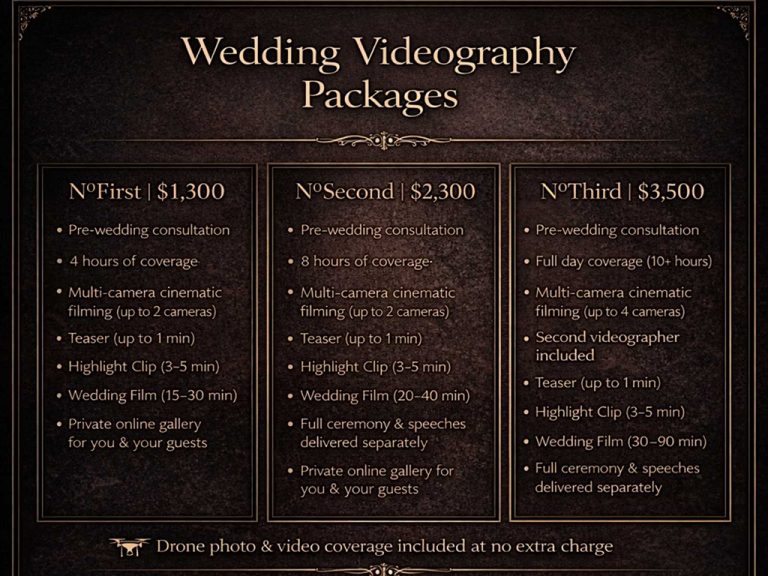 WEDDING VIDEOGRAPHER package