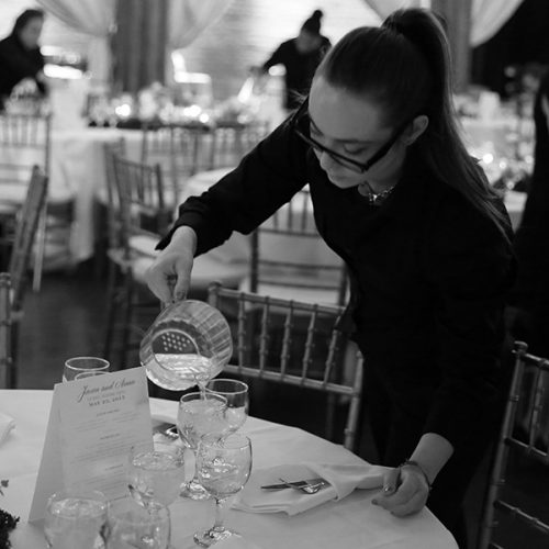 Professional food servers working at weddings event in NYC